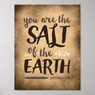 Salt of the earth, bible verse art, religious gift poster