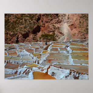 Salt Pans in Maras, Peru Poster