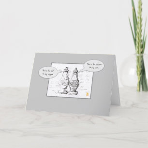 Salt & Pepper on Grey Flirty Romantic Card