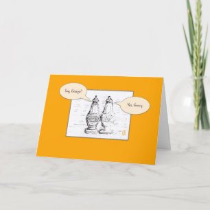 Salt & Pepper on Orange George Gracy Romantic Card