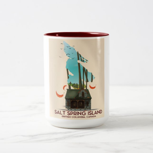 Salt Spring Island British Columbia Canada Two-Tone Coffee Mug (Center)