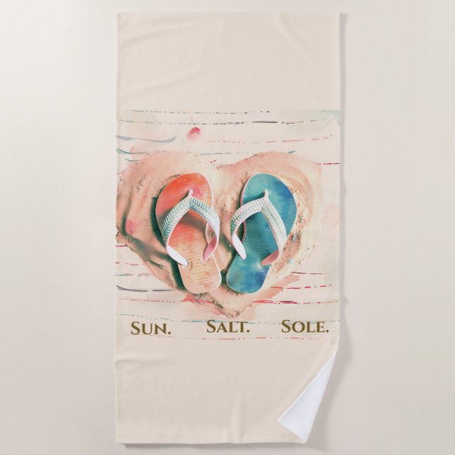 Salt Sun Sole Beach Towel (Front)