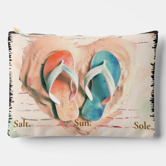 Salt Sun Sole Flip Flop Beach Zipper Pouch