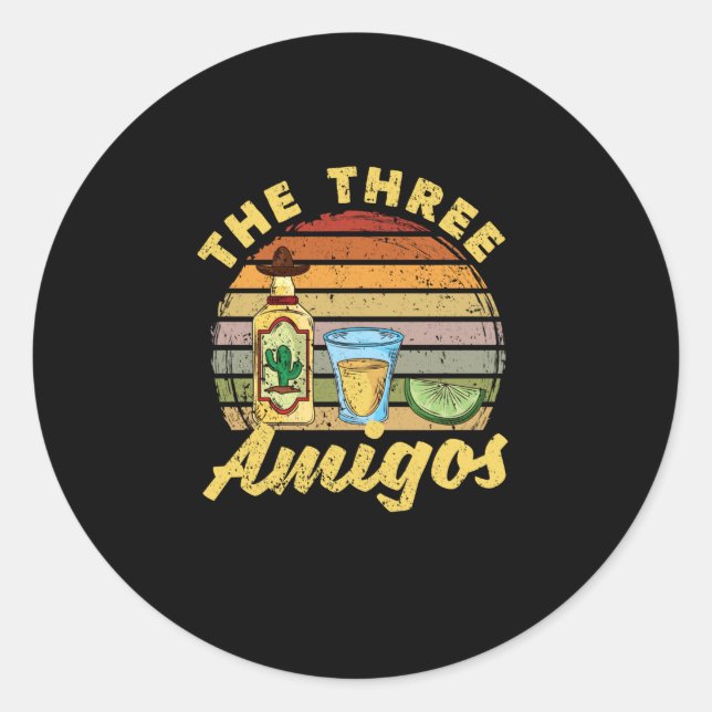 Salt Tequila Lime Mexican Fiesta Party Classic Round Sticker (Front)