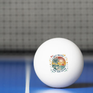 Salt Water and Sun Shine Vintage Tropical Beach Ping Pong Ball