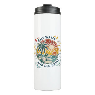 Salt Water and Sun Shine Vintage Tropical Beach Thermal Tumbler