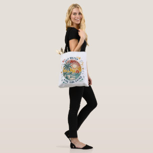 Salt Water and Sun Shine Vintage Tropical Beach Tote Bag