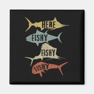 Salt Water Fishing Gift Ideas Funny Vintage Here F Magnet