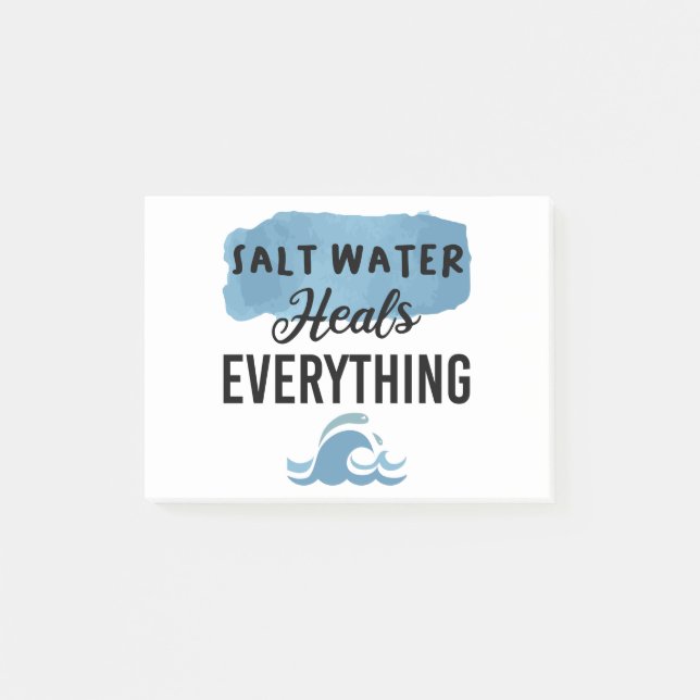 Salt Water Heals Everything Beach Lovers Gift Post-it Notes (Front)