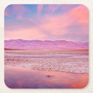 Salt Water Lake, Badwater, Death Valley Square Paper Coaster