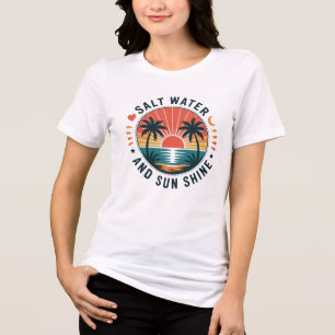 Salt Water & Sunshine Vibes" - Tropical Beach Tri-Blend Shirt