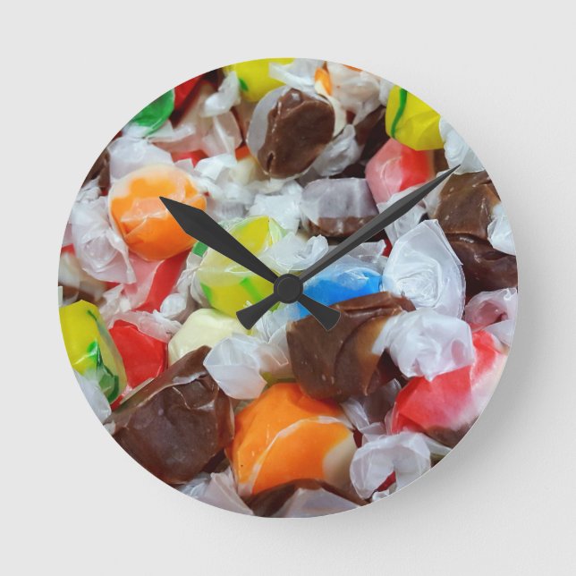 Salt Water Taffy Round Clock (Front)
