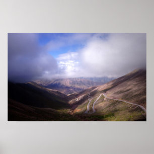 Salta Mountain Serpentine Road With Low Clouds Poster