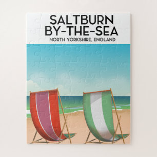 Saltburn-by-the-Sea Vintage poster. Jigsaw Puzzle