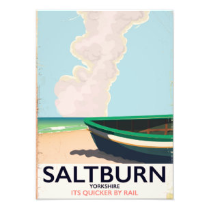 Saltburn - Yorkshire vintage travel poster. Photo Print