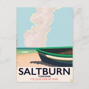Saltburn - Yorkshire vintage travel poster. Postcard