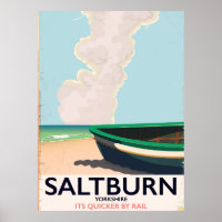 Saltburn - Yorkshire vintage travel poster.