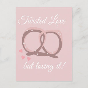 Salted Pretzel Twist Love Postcard