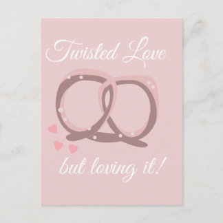 Salted Pretzel Twist Love Postcard