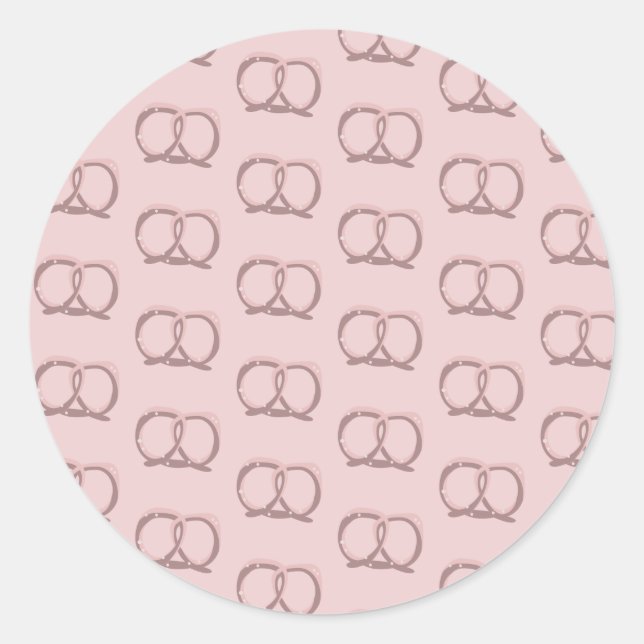Salted Pretzel Twist Pattern Party  Classic Round Sticker (Front)