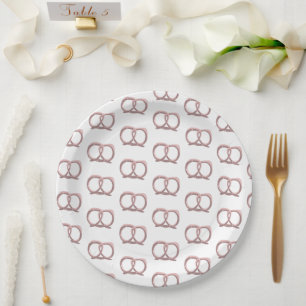 Salted Pretzel Twist Pattern Party Paper Plates