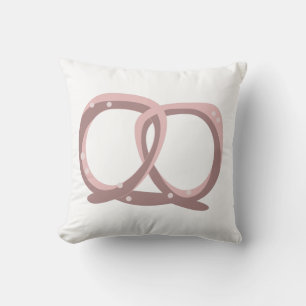 Salted Pretzel Twist Pattern Pink  Cushion