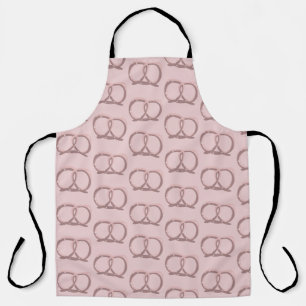 Salted Pretzel Twist Pattern Pink Kitchen  Apron