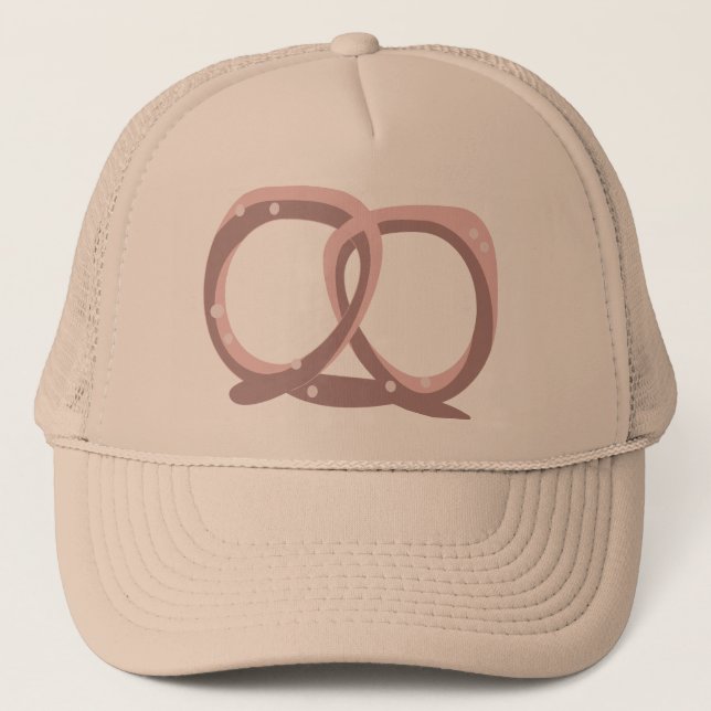 Salted Pretzel Twist Pink   Trucker Hat (Front)