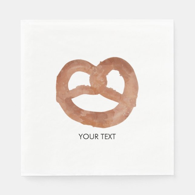 Salted Soft Pretzel Custom Text Napkin (Front)