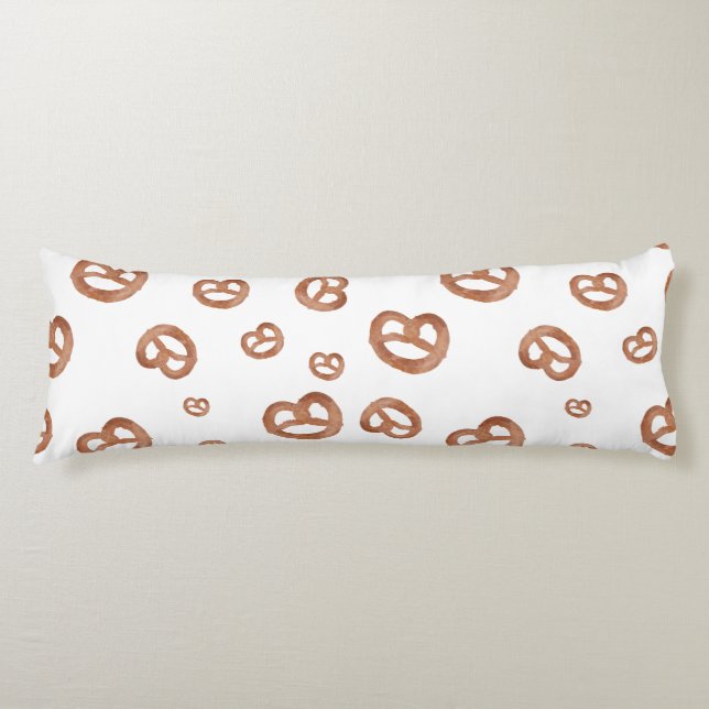 Salted Soft Watercolor Pretzel Pattern Body Cushion (Front)