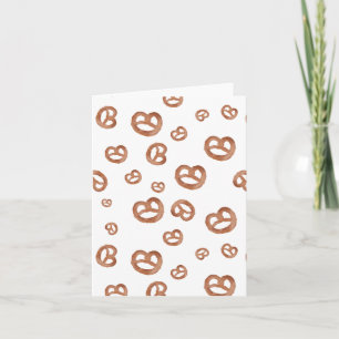 Salted Soft Watercolor Pretzel Pattern Card