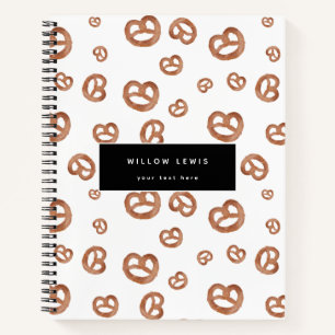 Salted Soft Watercolor Pretzel Pattern Notebook