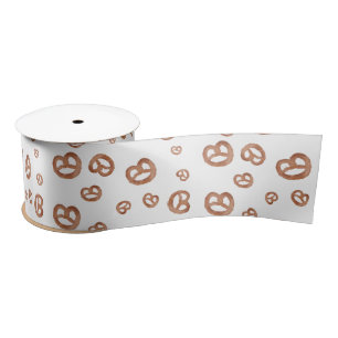 Salted Soft Watercolor Pretzel Pattern Satin Ribbon