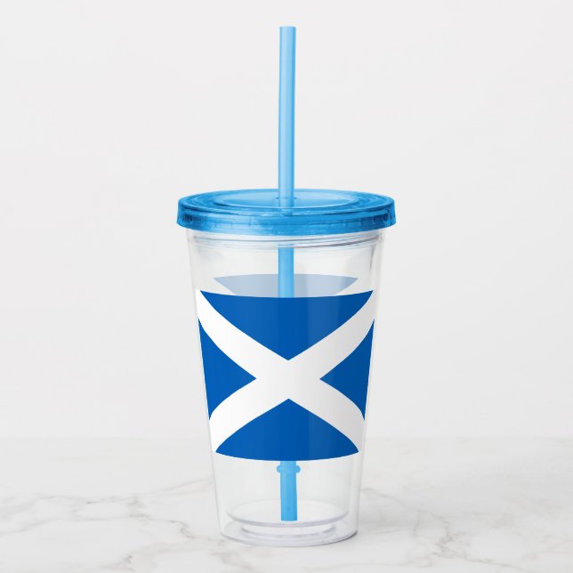 Saltire ~ Flag of Scotland Acrylic Tumbler (Front)