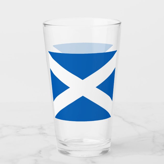 Saltire ~ Flag of Scotland Glass (Front)