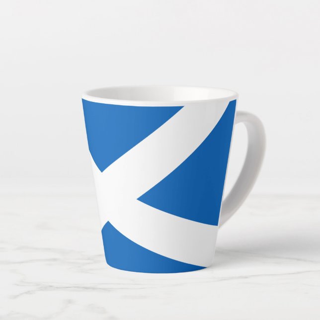 Saltire ~ Flag of Scotland Latte Mug (Right Angle)