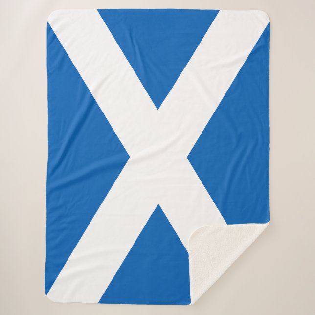 Saltire ~ Flag of Scotland Sherpa Blanket (Front)