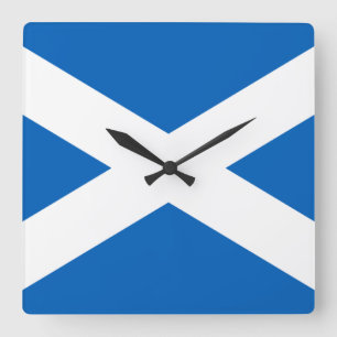 Saltire ~ Flag of Scotland Square Wall Clock