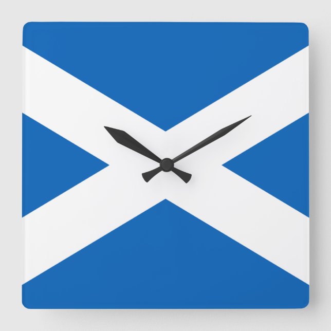 Saltire ~ Flag of Scotland Square Wall Clock (Front)