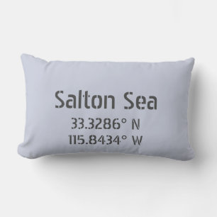 Salton Sea Latitude Longitude Lumbar Cushion