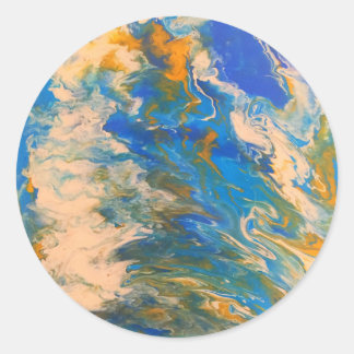 Saltwater Abstract Classic Round Sticker