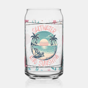 Saltwater and Sunshine Can Glass