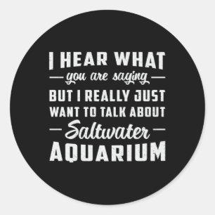 Saltwater Aquarium Aquatic Fish Tank Aquarist Classic Round Sticker