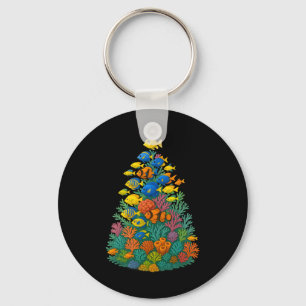Saltwater Aquarium Christmas Tree Key Ring