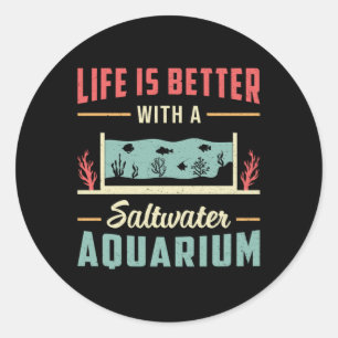 Saltwater Aquarium Fish Tank Aquatic Aquarist Classic Round Sticker