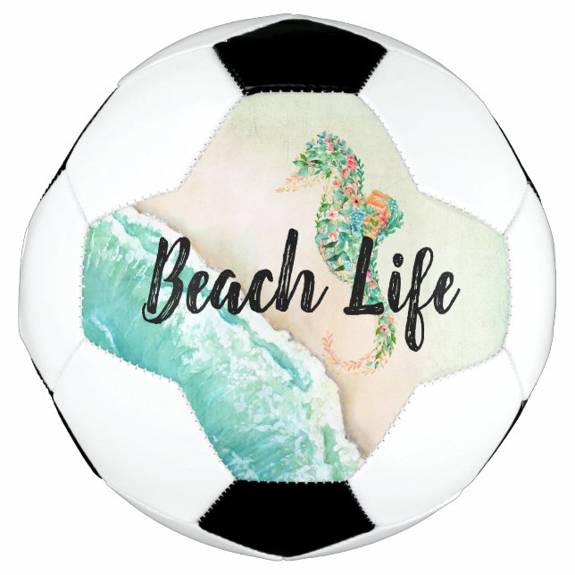 Saltwater Beach Life Seahorse Soccer Ball (Front)