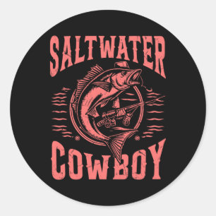 Saltwater Cowboy Fishing  Classic Round Sticker