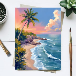 Saltwater Daydream Ocean Coast Watercolor Sea Postcard