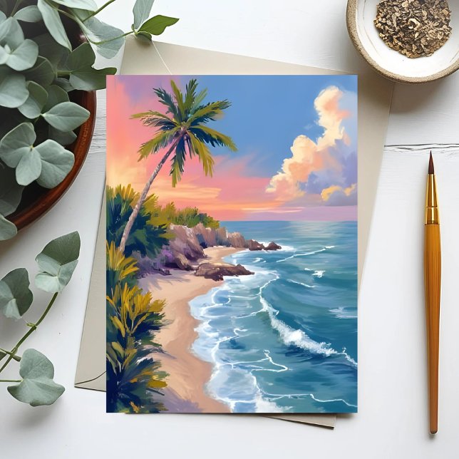 Saltwater Daydream | Ocean Coast Watercolor Sea Postcard (Creator Uploaded)