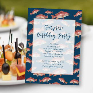 Saltwater Fisherman Birthday Party Invitation